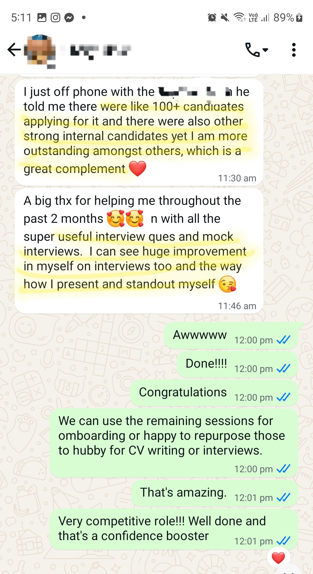 Testimonial from C.C.