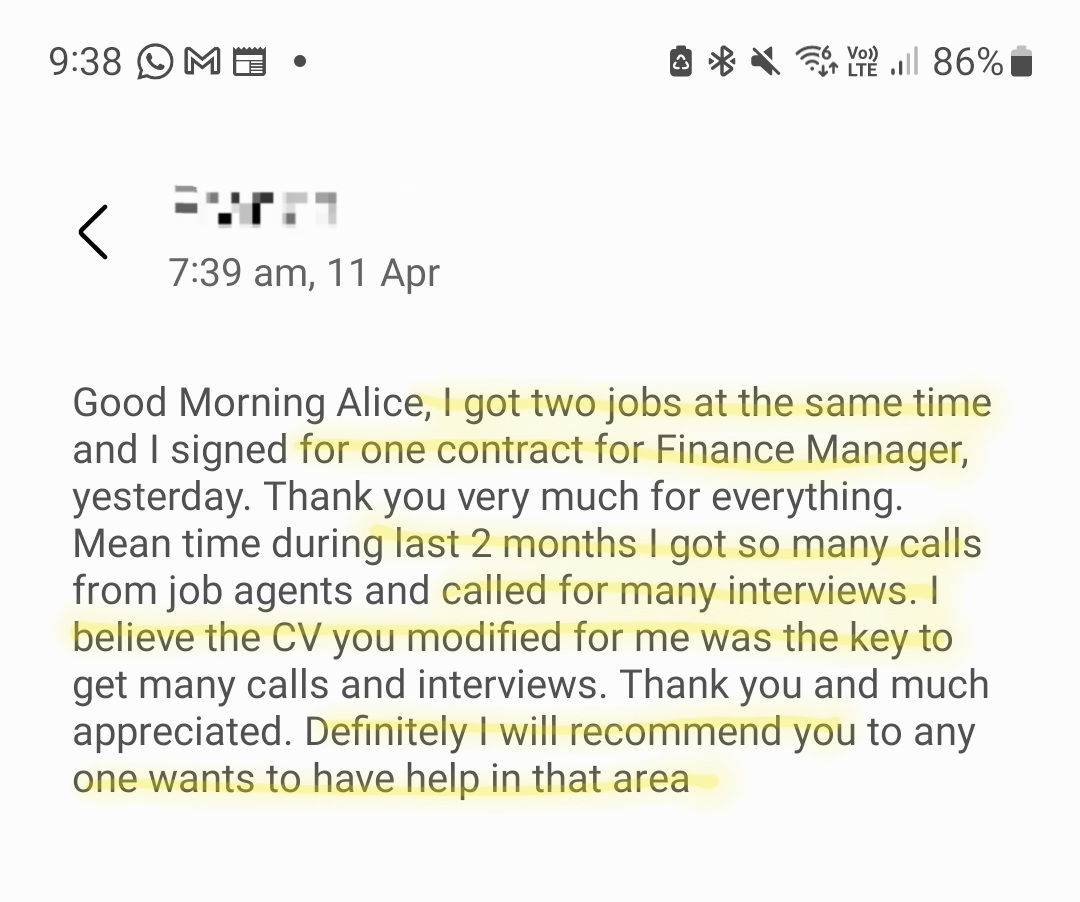 Testimonial from E.J.